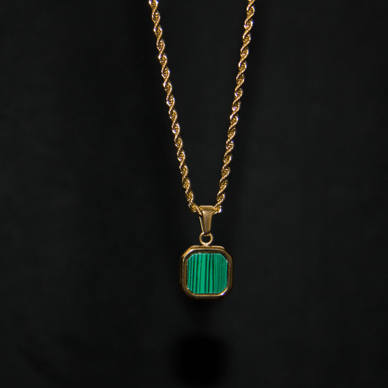 Square Malachite Necklace