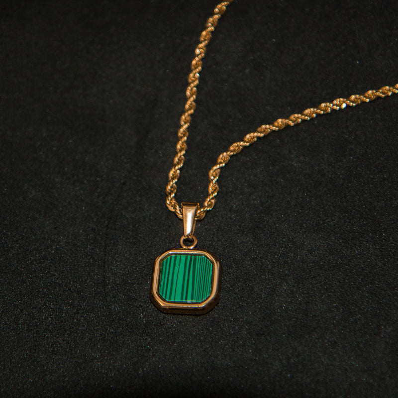 Square Malachite Necklace