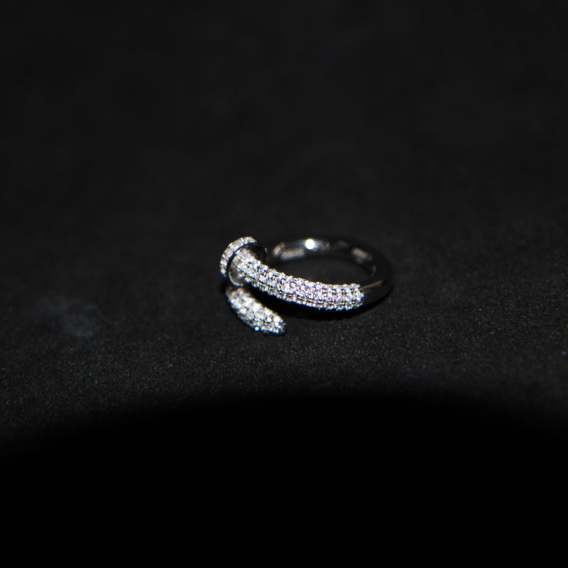 Iced Nail Ring - 925 Silver - Luxsy Jewels